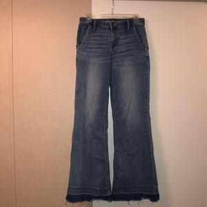 Womens wide leg stretch jeans